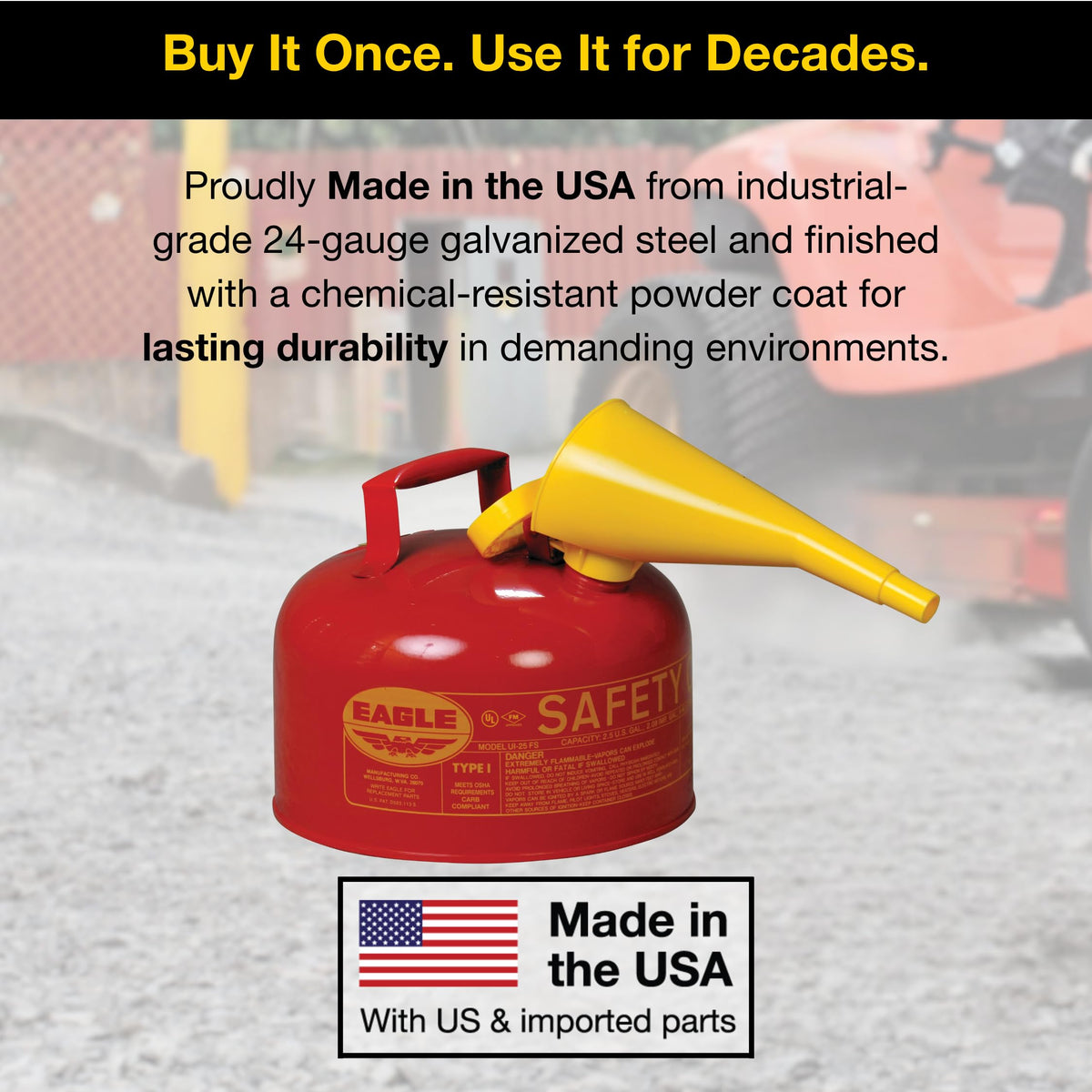 2.5 Gallon Type I Red Gas Can U949