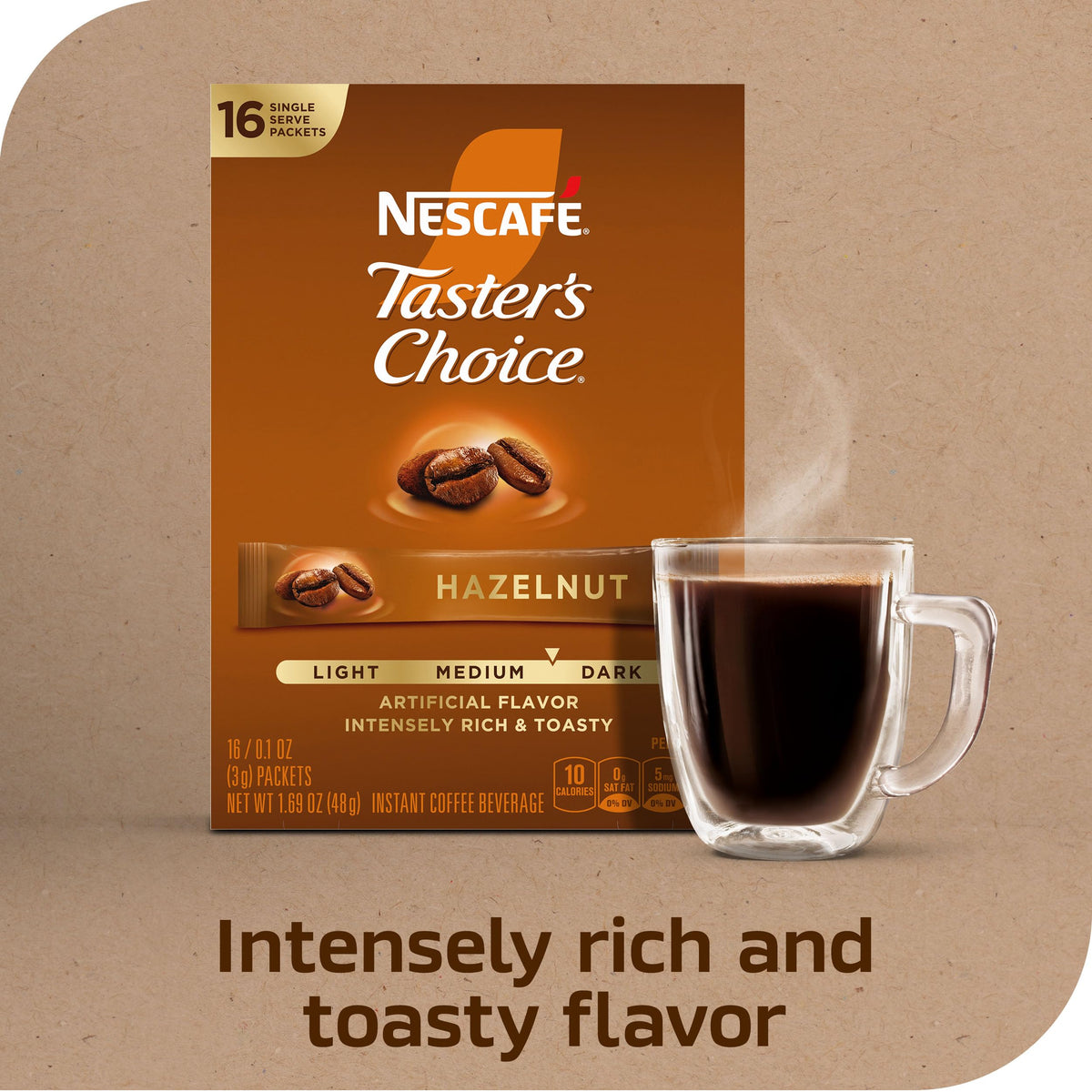 Hazelnut Flavored Coffee 8 Boxes 128 Packets B8623