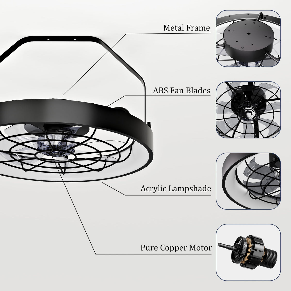20 Inch Plug In Wall Mount Fan with Light A711833
