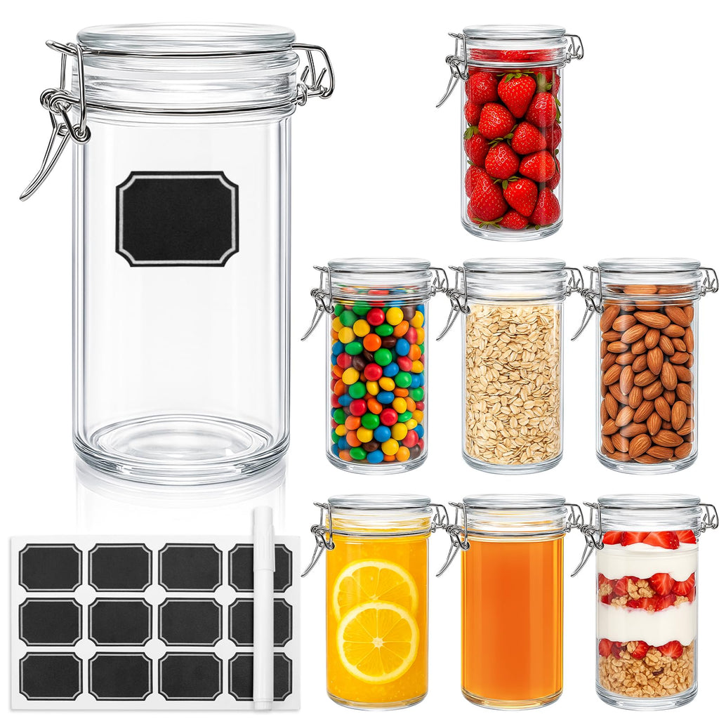 8 PCS 16 oz Glass Jars with Airtight Lid M129