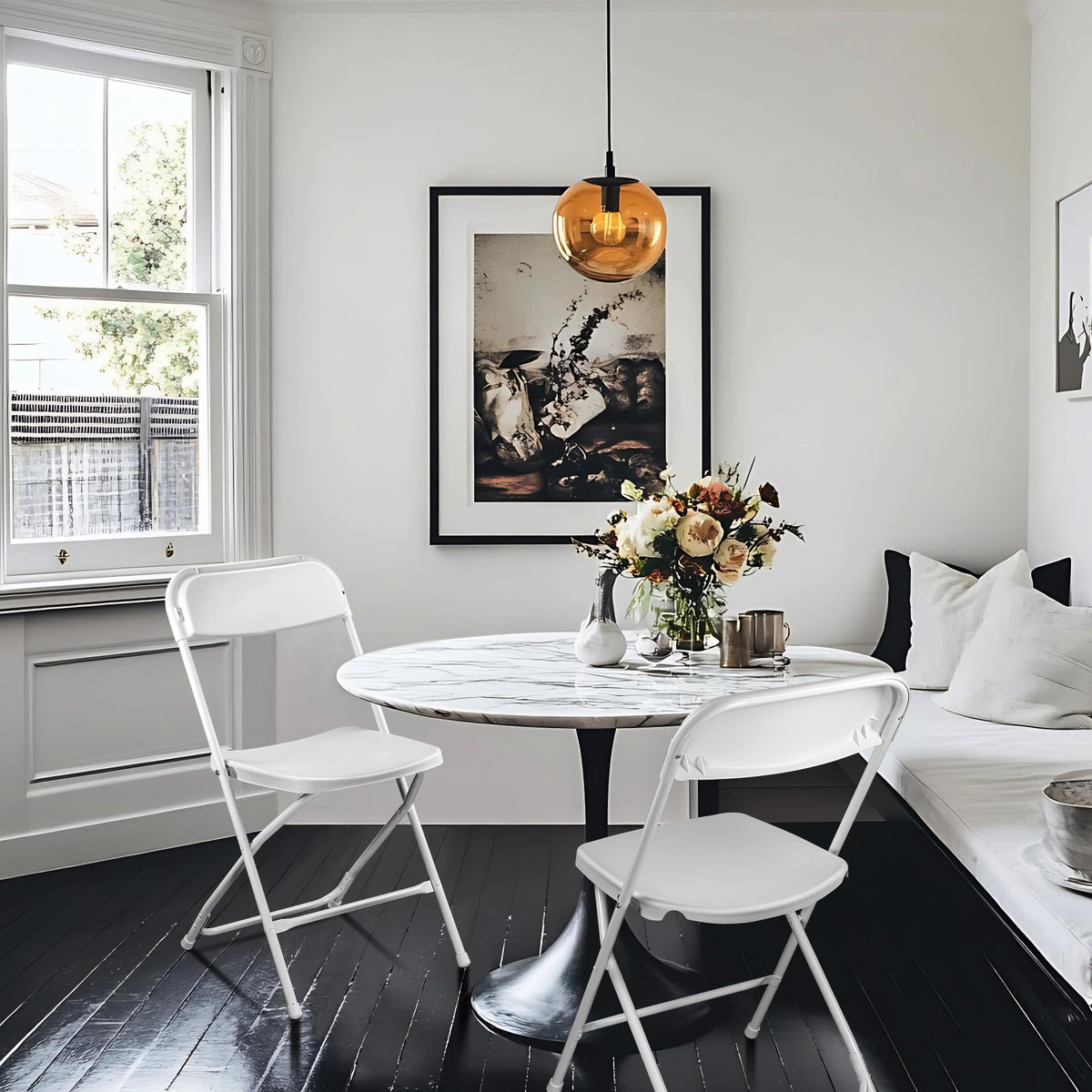 White Folding Chairs W462