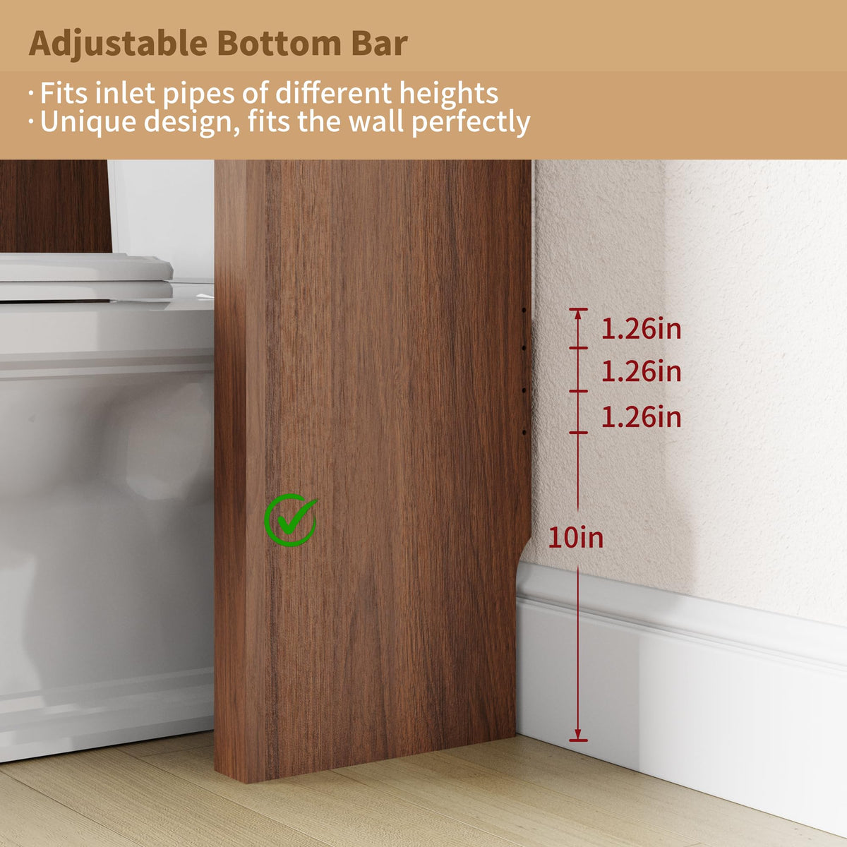 Arched Over the Toilet Storage Cabinet with Tempered Glass Doors A668