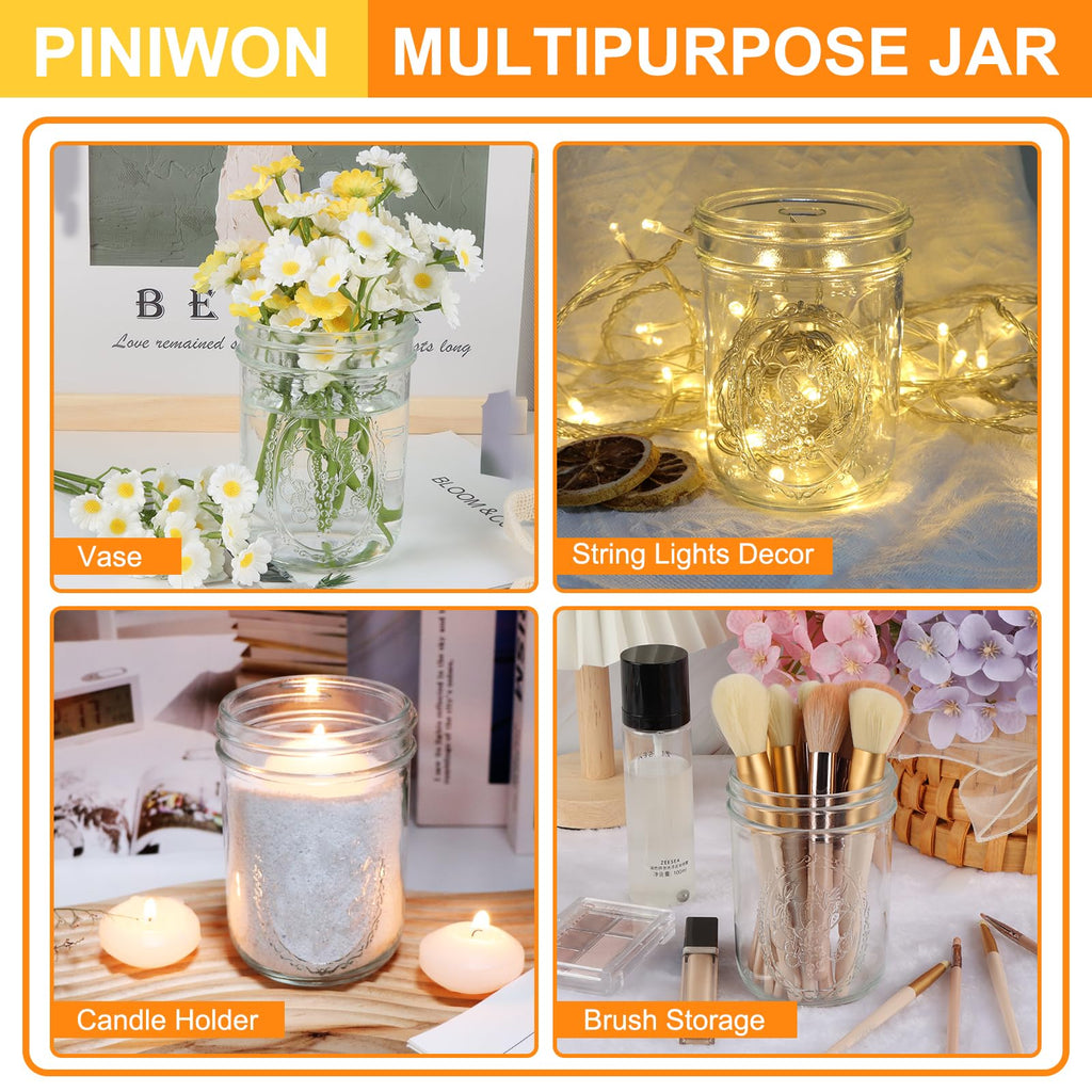 16 oz Wide Mouth Mason Jars 6 Pack D4510