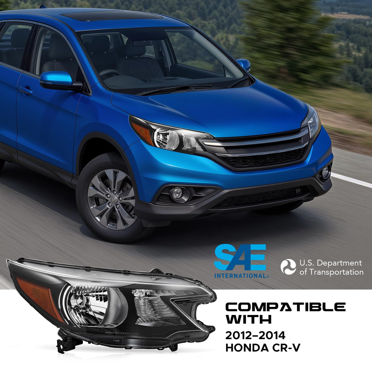 Headlight Compatible with 2012-2014 Honda CR-V Halogen Type N96686