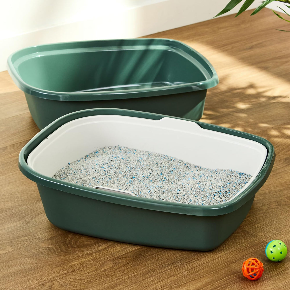 Dark Green Sifting Cat Litter Box Set F890