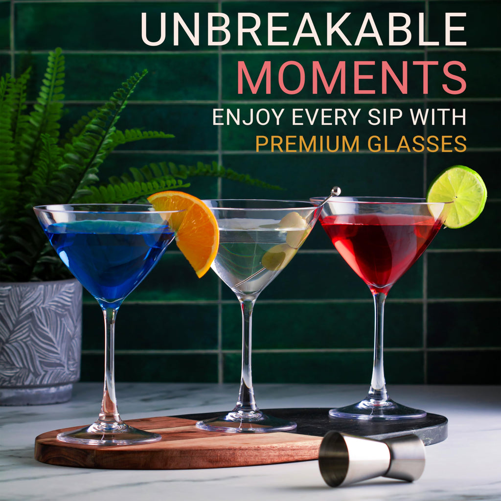 Unbreakable Plastic Martini Glasses, 8 oz Set of 6 G438255