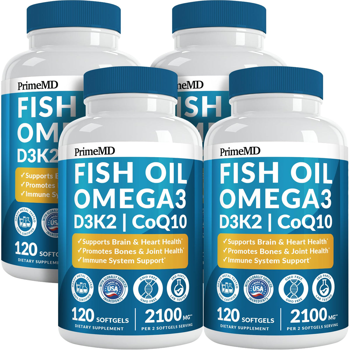 Fish Oil Omega-3 with D3 K2 CoQ10 Softgels L422