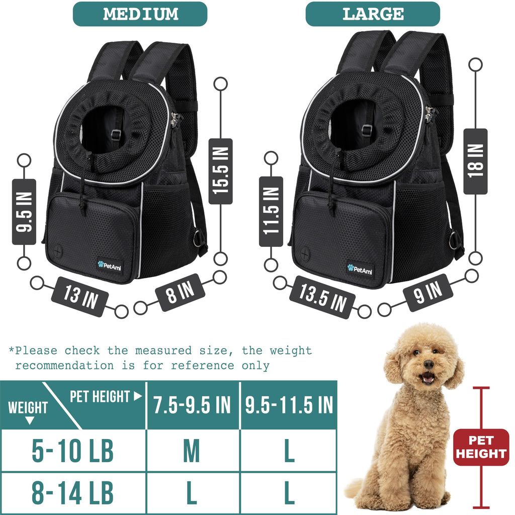 Adjustable Dog & Cat Carrier Backpack, Black X4743