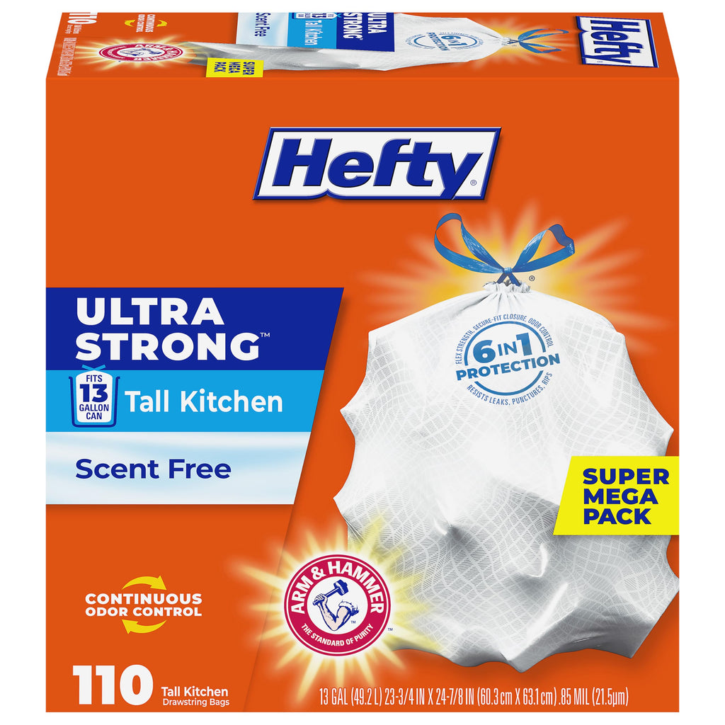 13 Gal White Unscented Kitchen Trash Bags L76686