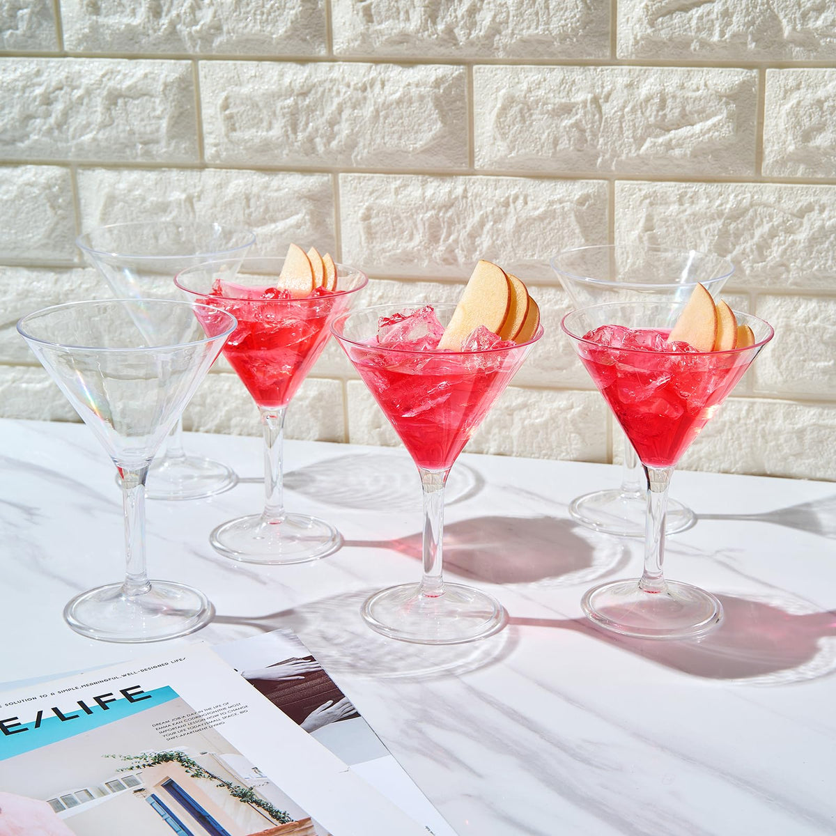 Clear Shatterproof 10oz Martini Glasses Set of 6 P91244