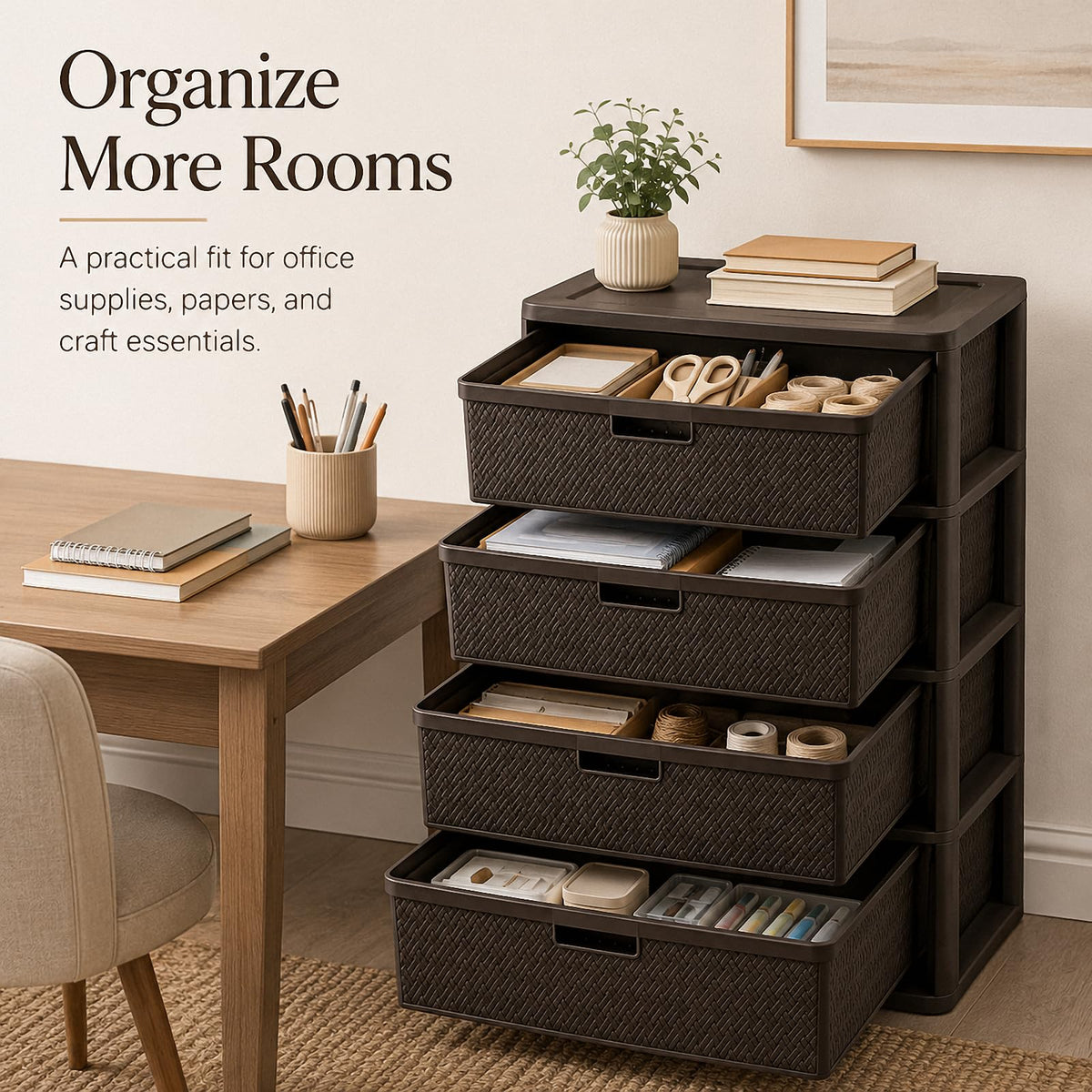 4 Drawer Tower with Removable Bins R84678