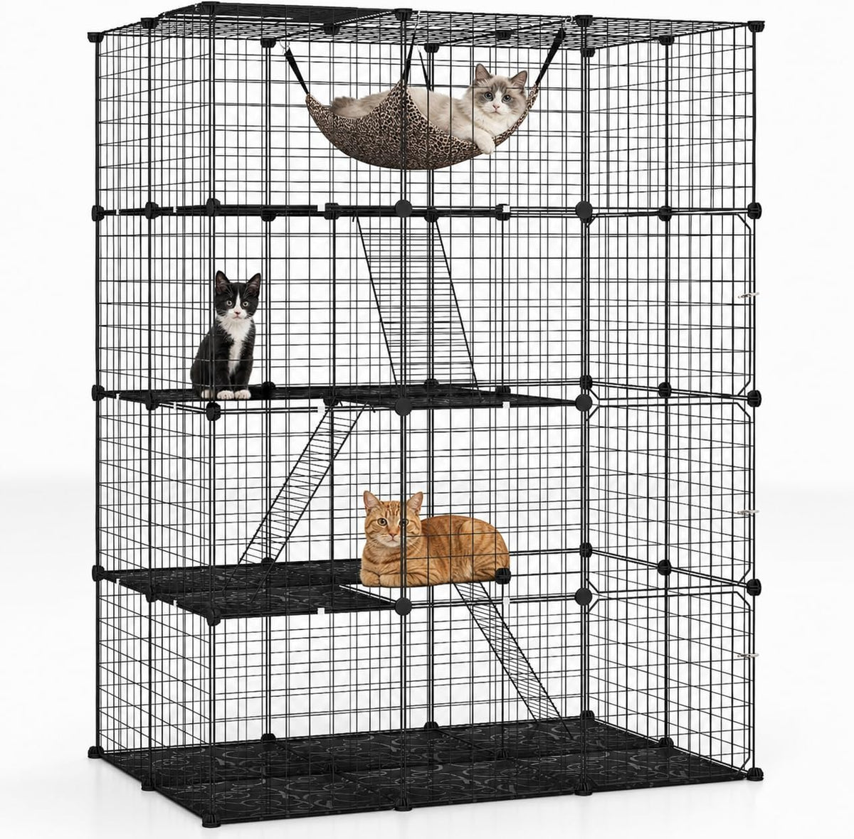 Large 4-Tier Metal Wire Cat Cage B6093