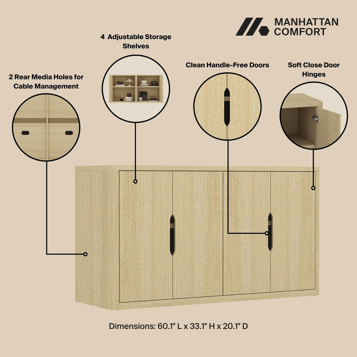 Modern Sideboard Buffet Cabinet with Storage S26162