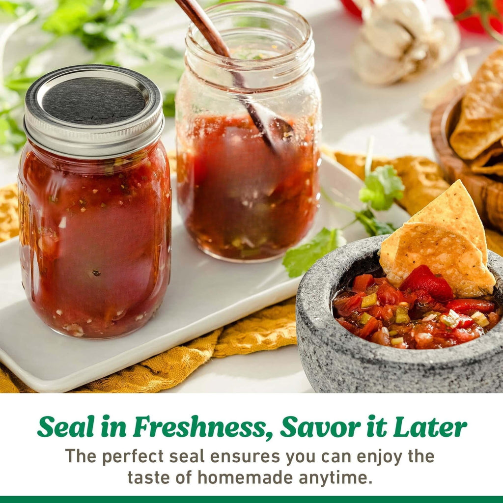 16 Oz Wide Mouth Glass Mason Jars with Lids & Bands, 12-Pack I2093