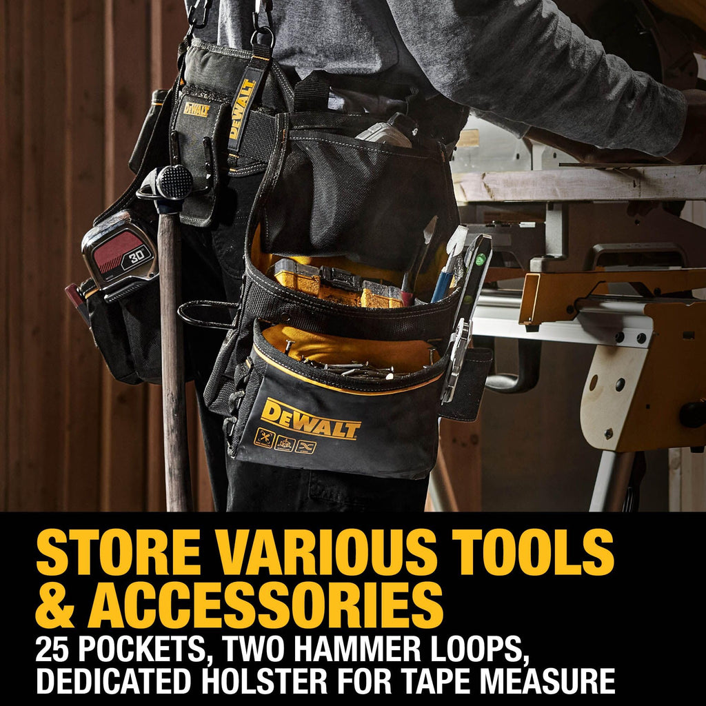 Heavy Duty Tool Belt Organizer with Suspenders and 25 Pockets M508