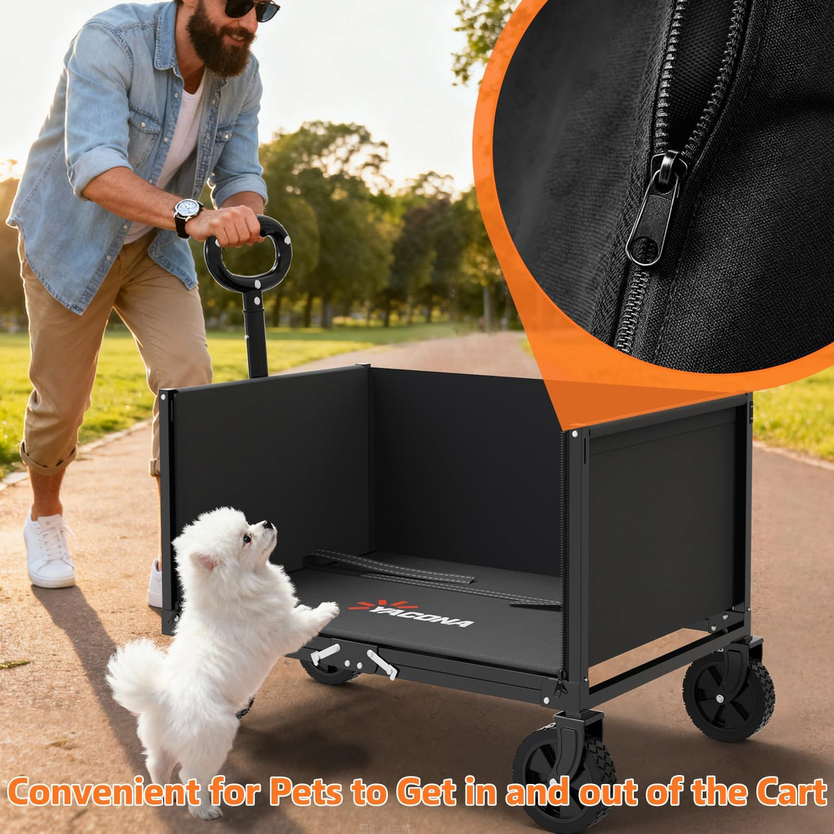 Foldable Heavy Duty Utility Wagon Cart with Wheels C23108