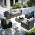 7 Piece Wicker Rattan Outdoor Sectional Sofa Set J2296