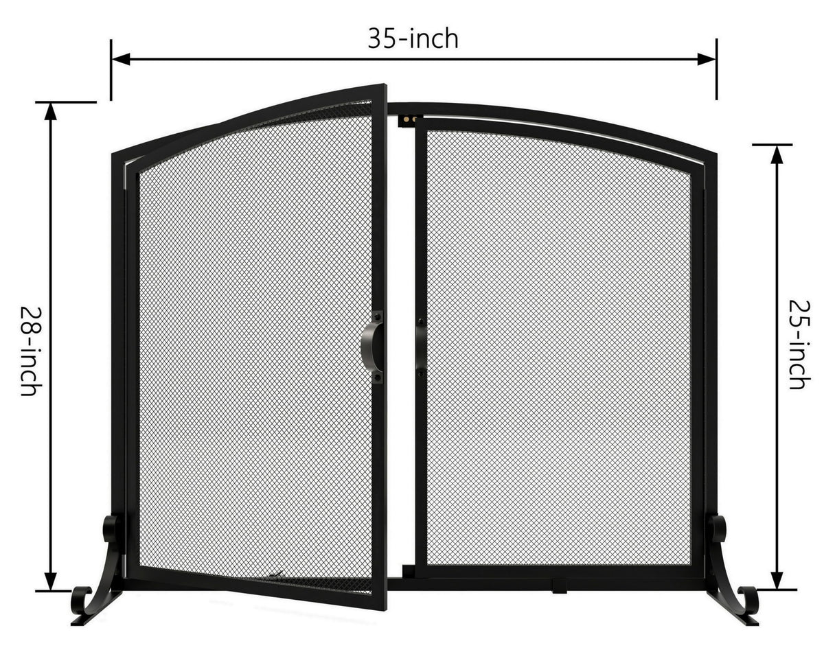 2-Panel Metal Fireplace Screen S341702