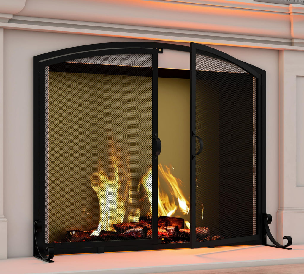 2-Panel Metal Fireplace Screen S341702