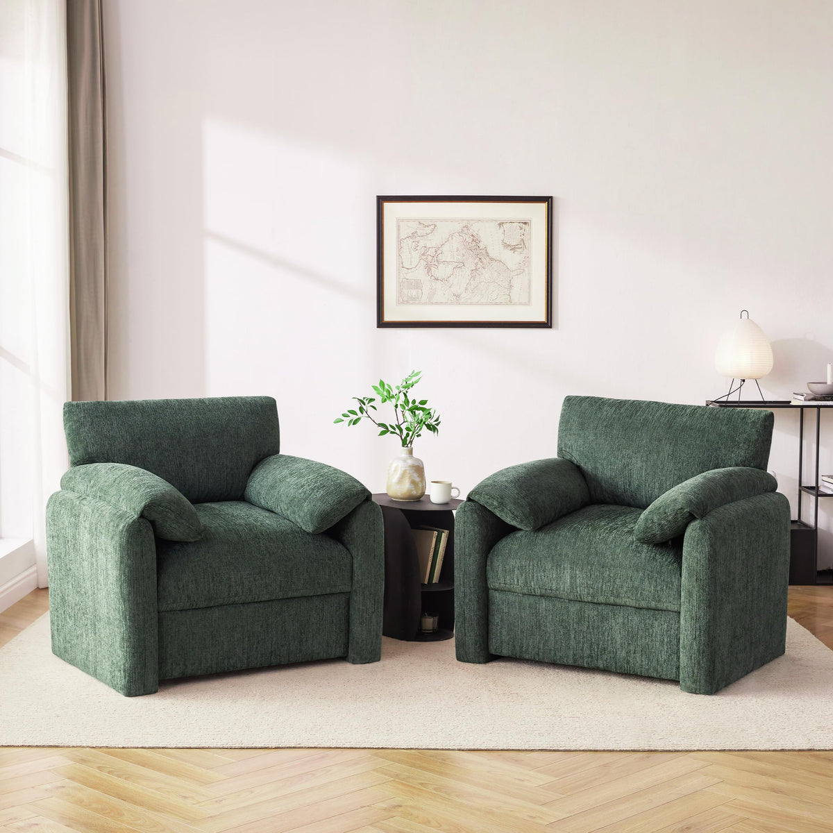 2 Pack Oversized Green Accent Chair Y722357