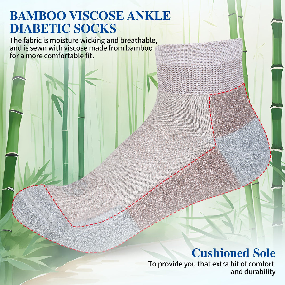 Diabetic Socks for Men, 12 Pairs Ankle & Low Cut Size 9-15 J551