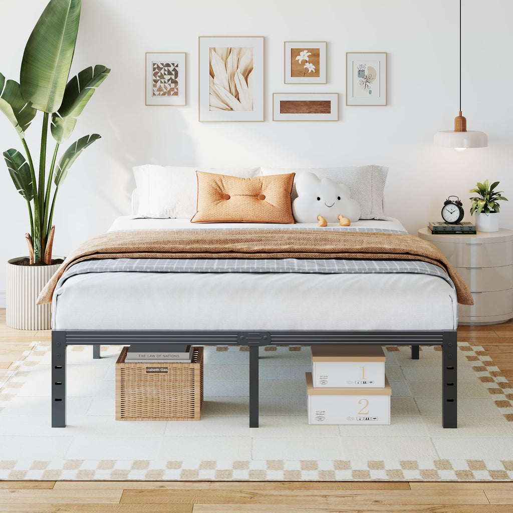 14 Inch Metal Platform Full Bed Frame with Storage F58788