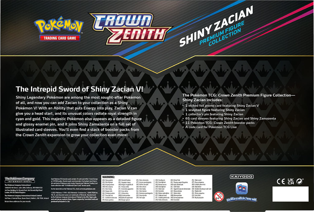 Pokemon Crown Zenith Shiny Zacian Premium Figure Collection Y280