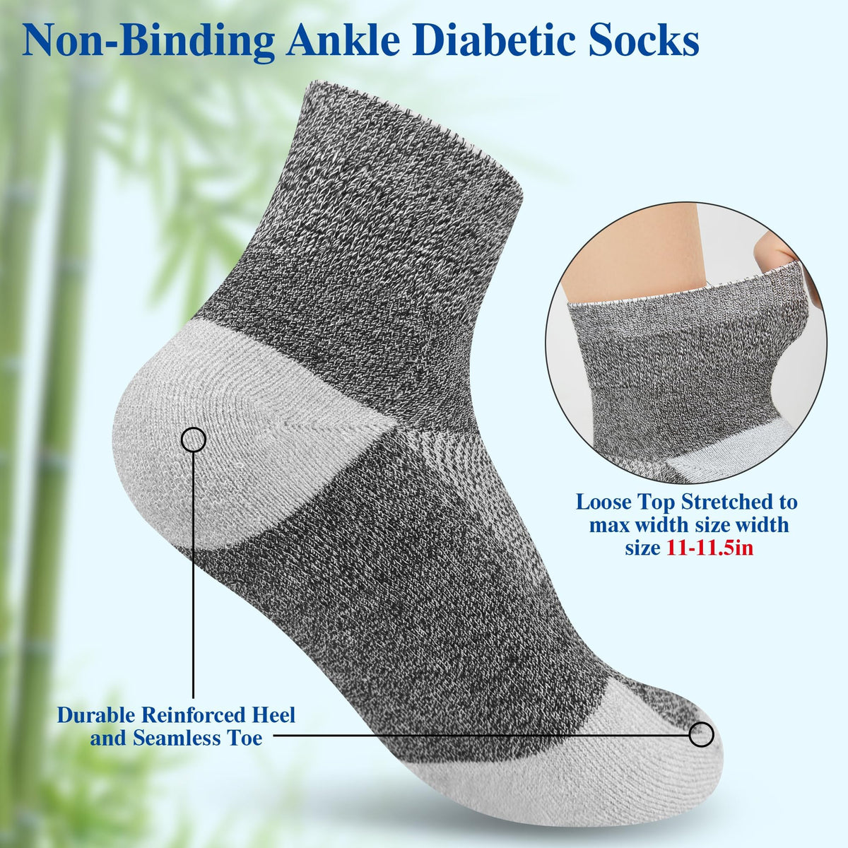 Diabetic Socks for Men, 12 Pairs Ankle & Low Cut Size 9-15 J551