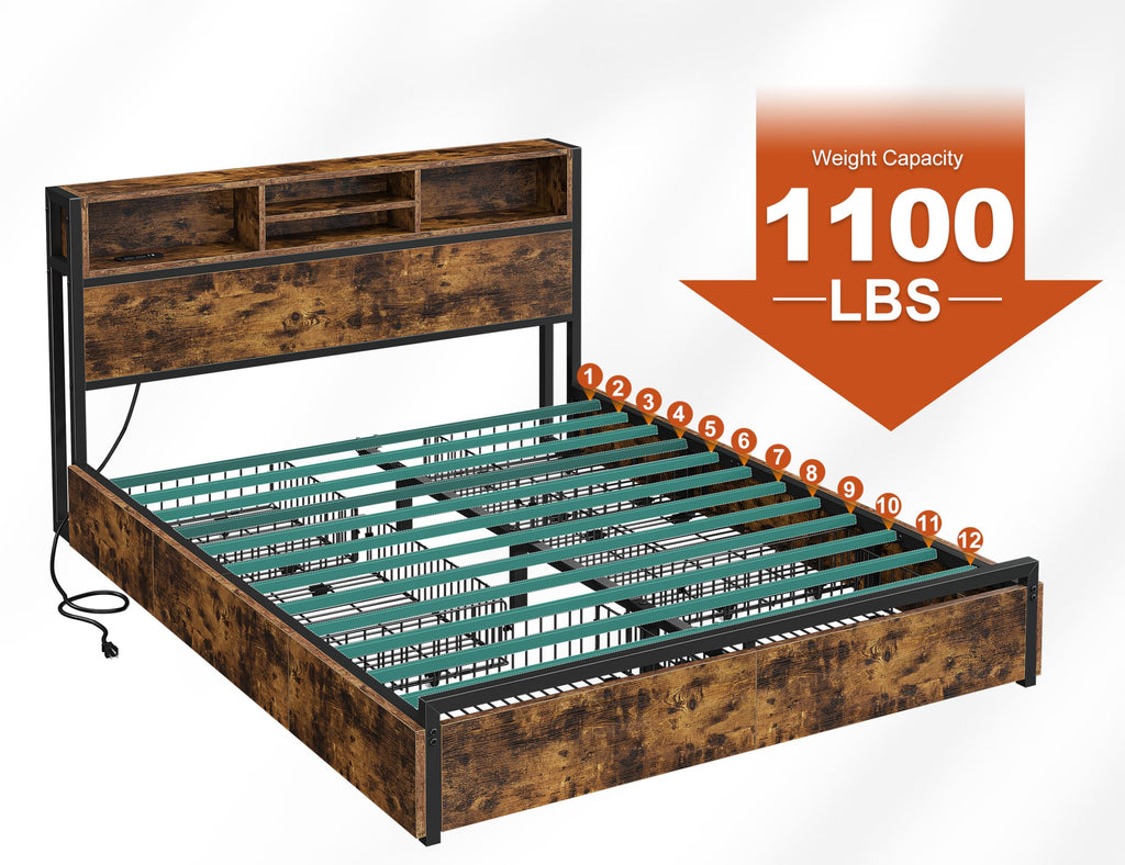 Queen Bed Frame with 6 Storage Drawers E252824