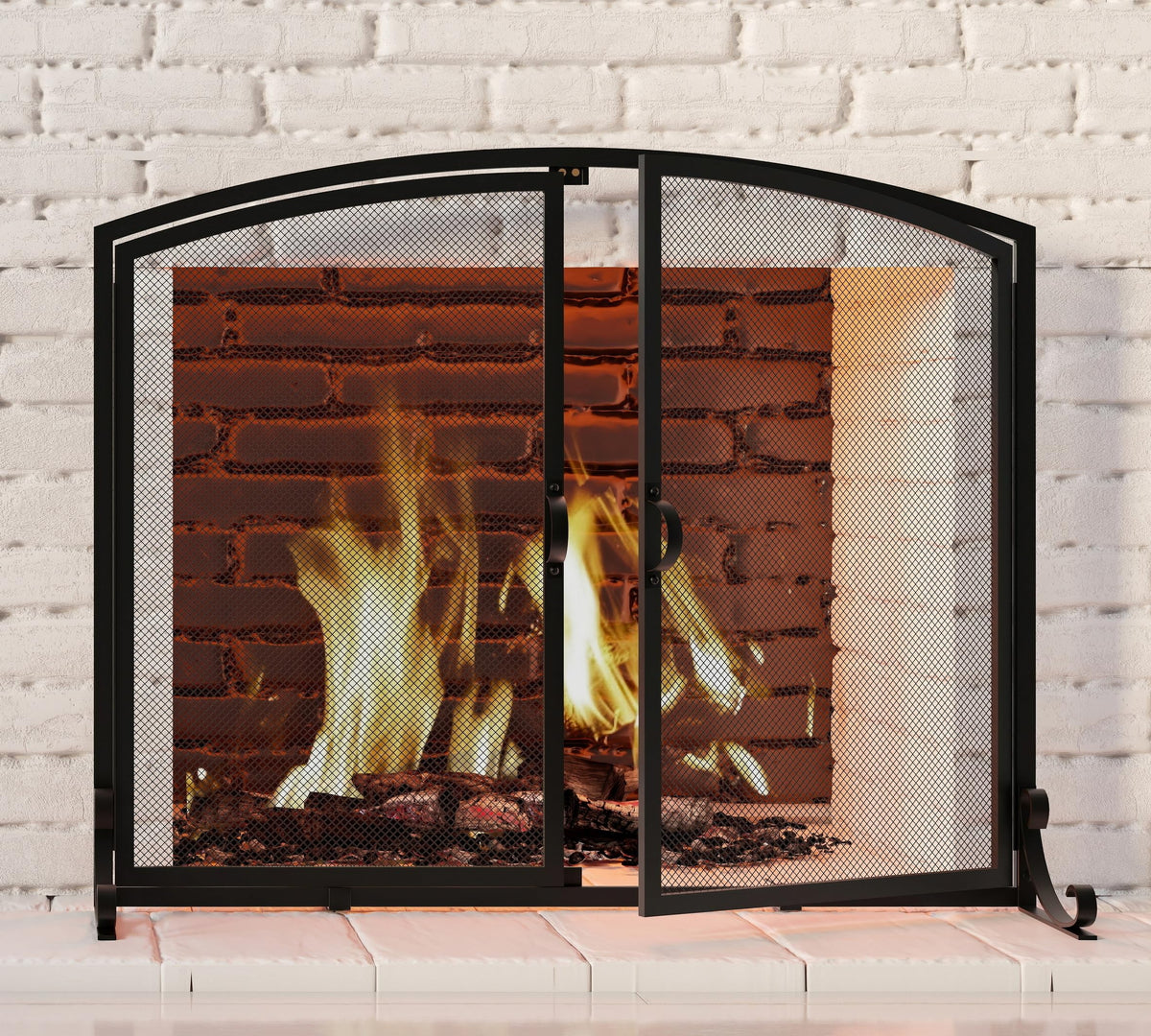 2-Panel Metal Fireplace Screen S341702