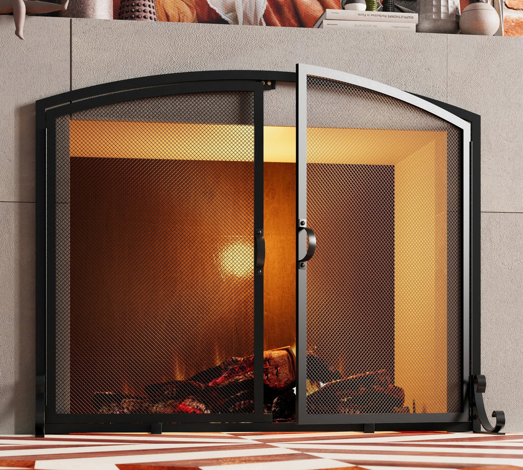 2-Panel Metal Fireplace Screen S341702